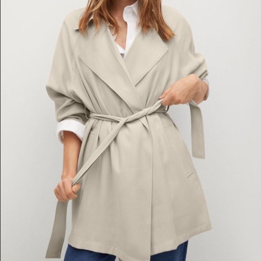 Mango beige trench size S new